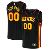NBA Atlanta Hawks Fast Break Replica Custom Jersey Black - Statement Edition