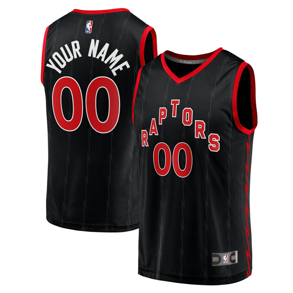 Toronto Raptors Fast Break Replica Custom Jersey Black Statement Edition