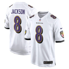 NFL Lamar Jackson Baltimore Ravens Game Jersey - White