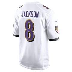 NFL Lamar Jackson Baltimore Ravens Game Jersey - White