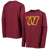 Washington Commanders Youth Primary Team Logo Long Sleeve T-Shirt Burgundy