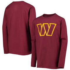 Washington Commanders Youth Primary Team Logo Long Sleeve T-Shirt Burgundy