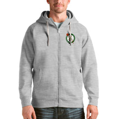 Boston Celtics Antigua Logo Victory Full-Zip Hoodie Heathered Gray
