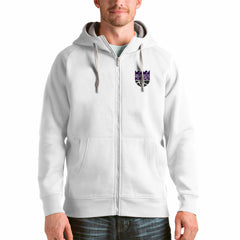Sacramento Kings Antigua Logo Victory Full-Zip Hoodie White