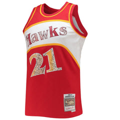 NBA Dominique Wilkins Atlanta Hawks 1986/87 Hardwood Classics NBA 75th Anniversary Diamond Swingman Jersey - Red
