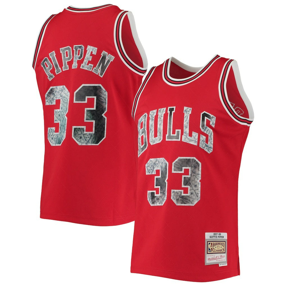 NBA Scottie Pippen Chicago Bulls 1997/98 Hardwood Classics NBA 75th Anniversary Diamond Swingman Jersey sale - Red
