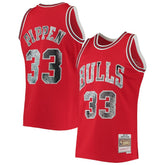 NBA Scottie Pippen Chicago Bulls 1997/98 Hardwood Classics NBA 75th Anniversary Diamond Swingman Jersey sale - Red