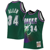 NBA Ray Allen Milwaukee Bucks 1996/97 Hardwood Classics NBA 75th Anniversary Diamond Swingman Jersey - Green