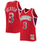 Allen Iverson Philadelphia 76ers 1996/97 Hardwood Classics NBA 75th Anniversary Diamond Swingman Jersey Red
