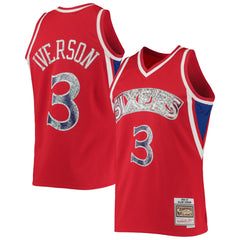 NBA Allen Iverson Philadelphia 76ers 1996/97 Hardwood Classics NBA 75th Anniversary Diamond Swingman Jersey - Red