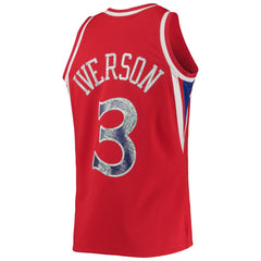 NBA Allen Iverson Philadelphia 76ers 1996/97 Hardwood Classics NBA 75th Anniversary Diamond Swingman Jersey - Red