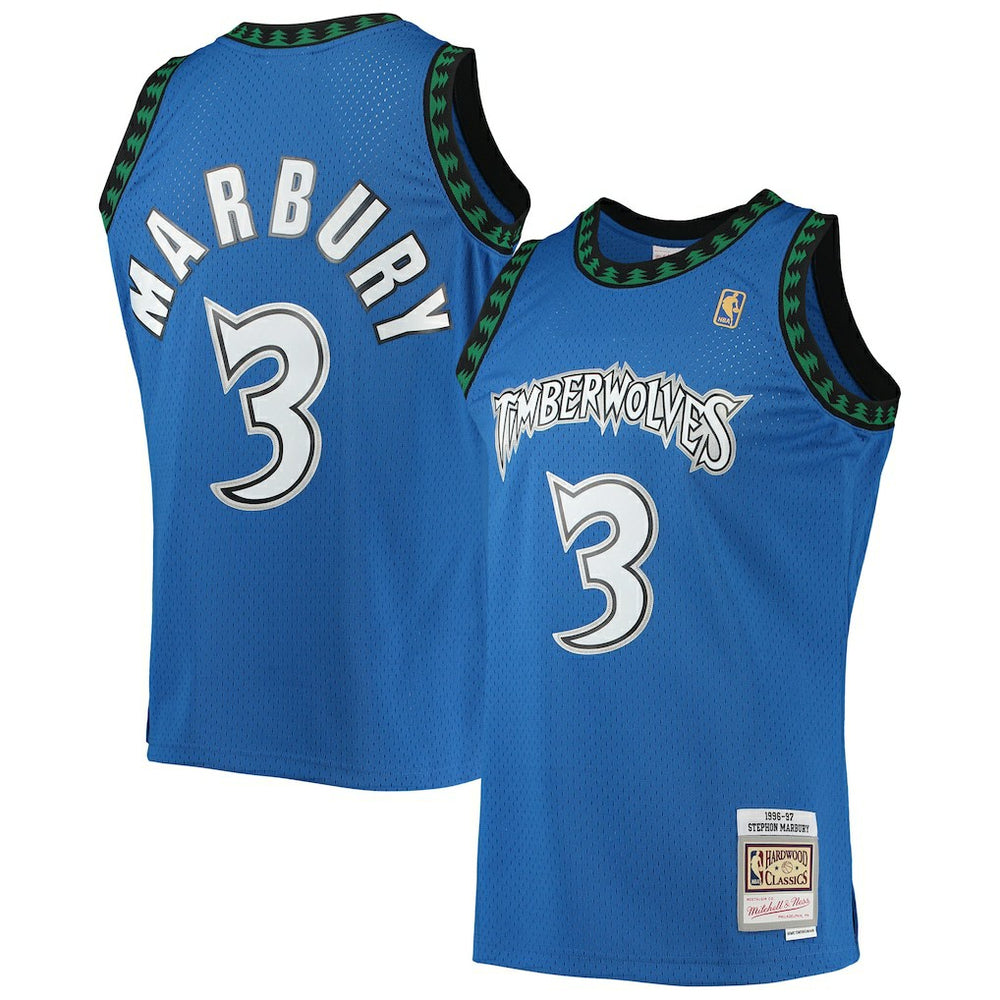 NBA Stephon Marbury Minnesota Timberwolves 1996/97 Hardwood Classics Swingman Jersey - Blue