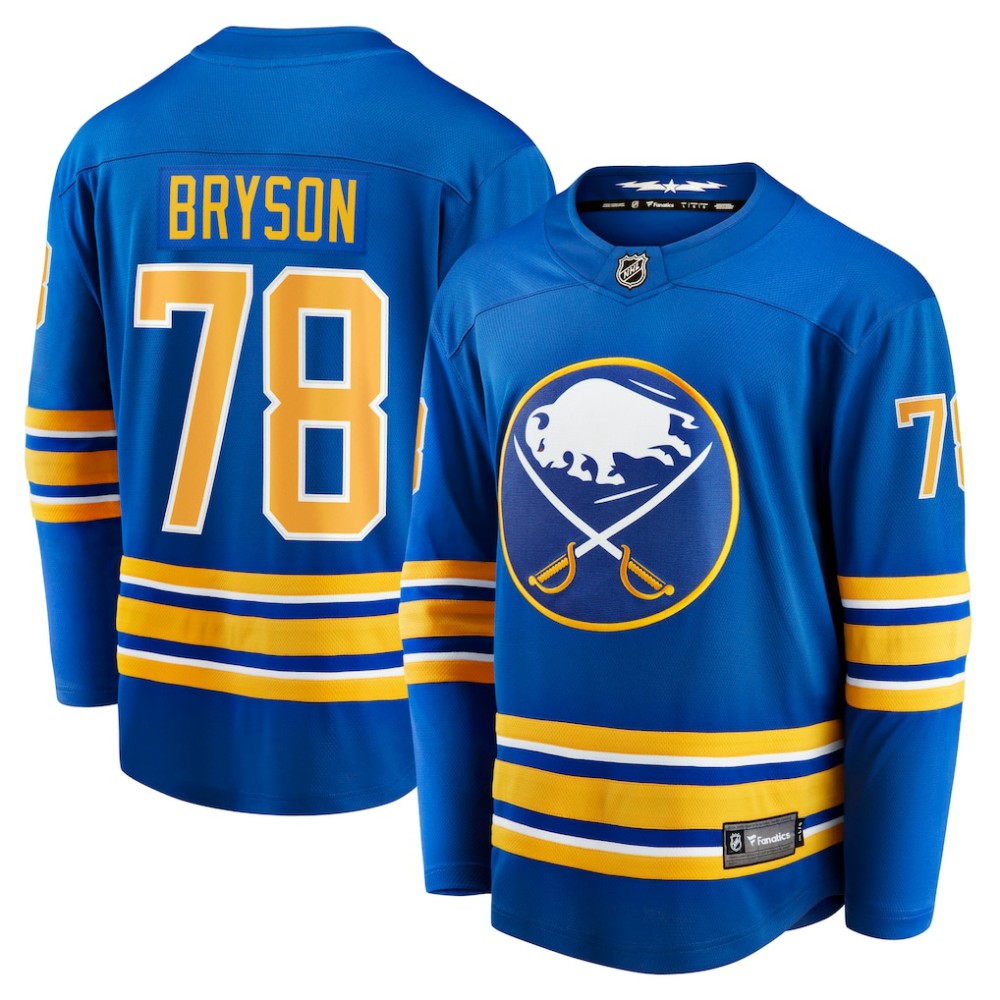 NHL Jacob Bryson Buffalo Sabres Fanatics Home Breakaway Player Jersey - Royal