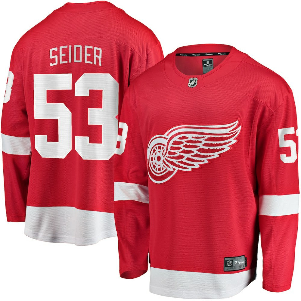 NHL Moritz Seider Detroit Red Wings Fanatics Home Breakaway Player Jersey - Red