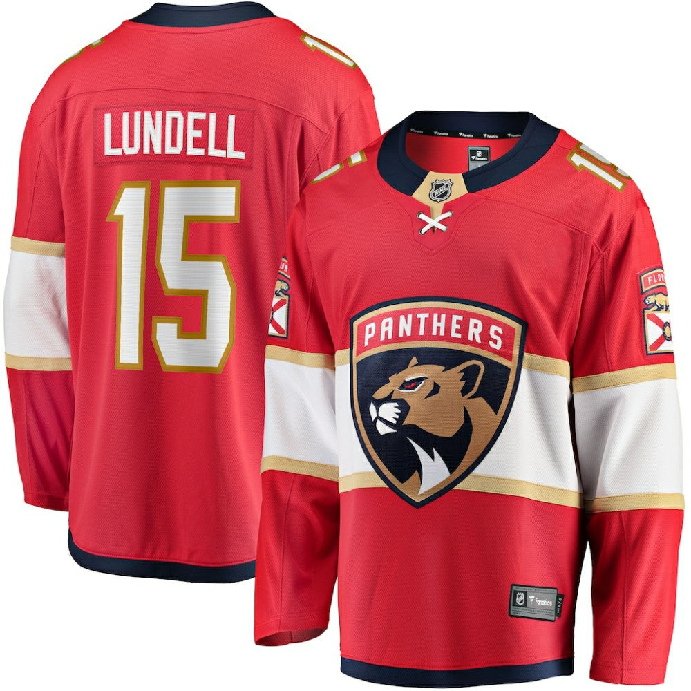 NHL Anton Lundell Florida Panthers Fanatics Home Breakaway Player Jersey - Red