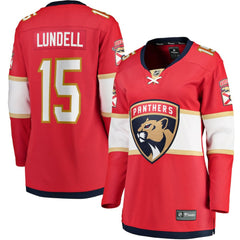 NHL Anton Lundell Florida Panthers Fanatics Women's Home Breakaway Player Jersey - Red