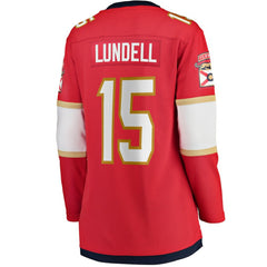 NHL Anton Lundell Florida Panthers Fanatics Women's Home Breakaway Player Jersey - Red