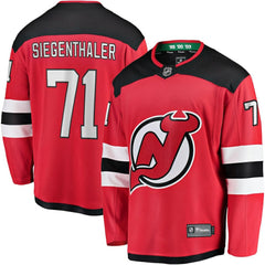 NHL Jonas Siegenthaler New Jersey Devils Fanatics Home Breakaway Player Jersey - Red