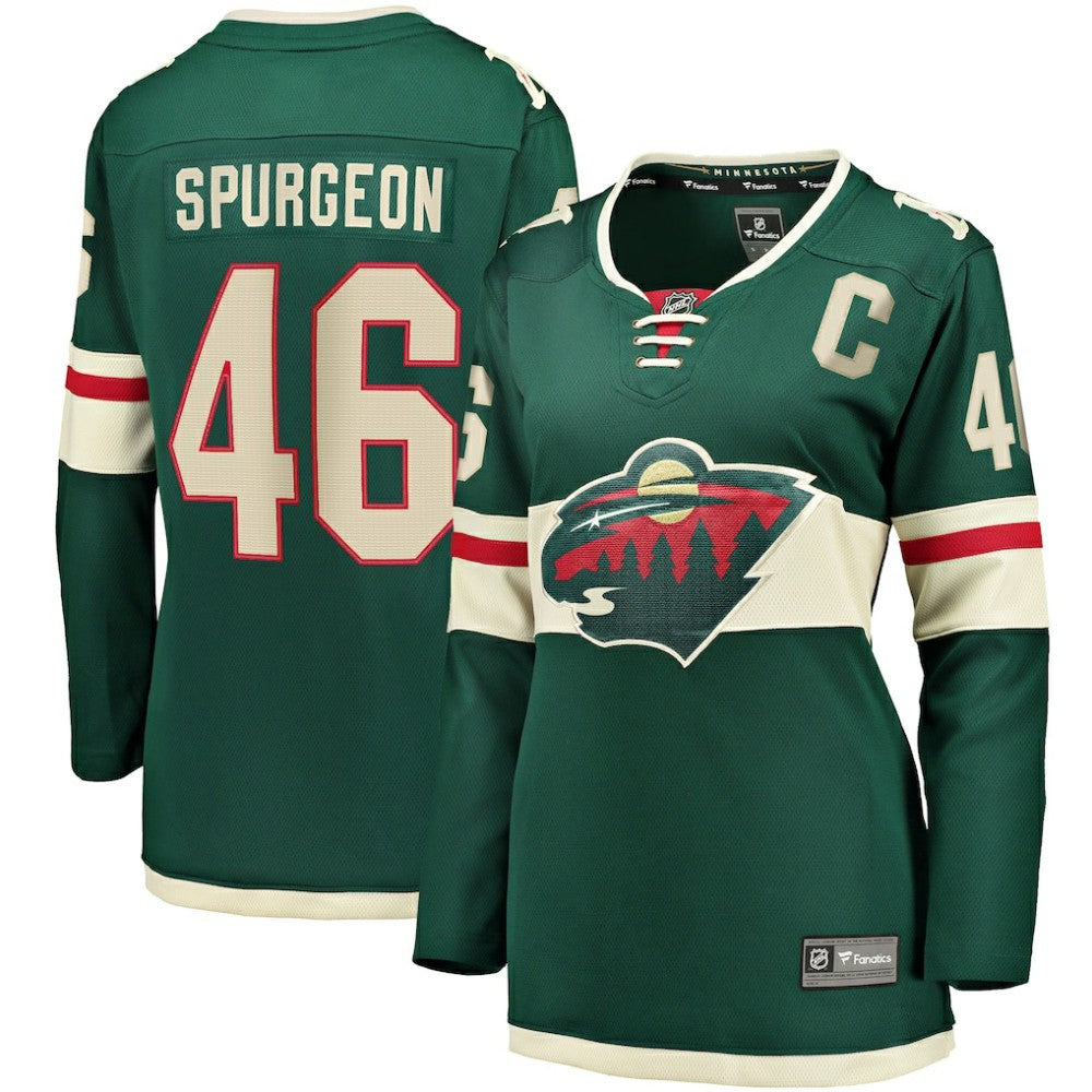 NHL Jared Spurgeon Minnesota Wild Women's Home Breakaway Player Jersey - Green