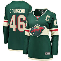 NHL Jared Spurgeon Minnesota Wild Women's Home Breakaway Player Jersey - Green