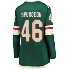 NHL Jared Spurgeon Minnesota Wild Women's Home Breakaway Player Jersey - Green