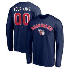Cleveland Guardians Personalized Winning Streak Long Sleeve T-Shirt - Navy T-shirts