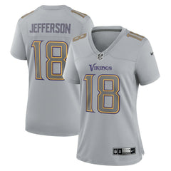 NFL Justin Jefferson Minnesota Vikings Women's Atmosphere Fashion Game Jersey - Gray