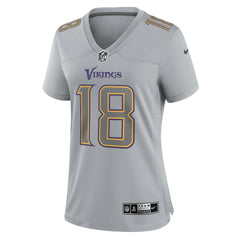 NFL Justin Jefferson Minnesota Vikings Women's Atmosphere Fashion Game Jersey - Gray