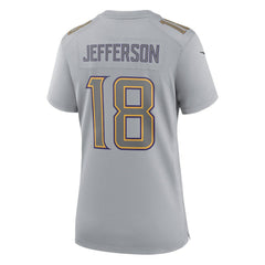 NFL Justin Jefferson Minnesota Vikings Women's Atmosphere Fashion Game Jersey - Gray