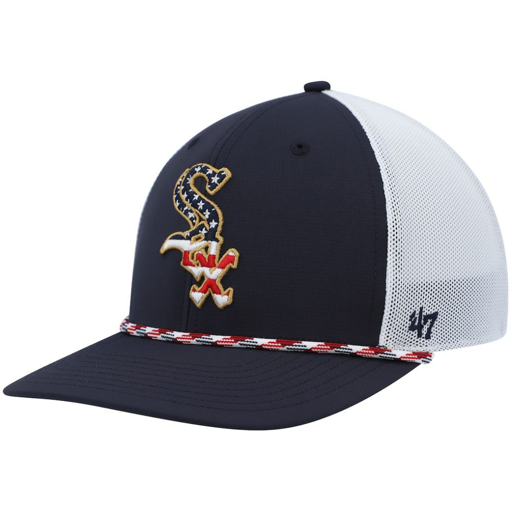 Chicago White Sox '47 Flag Fill Trucker Snapback Hat - Navy/White Hats
