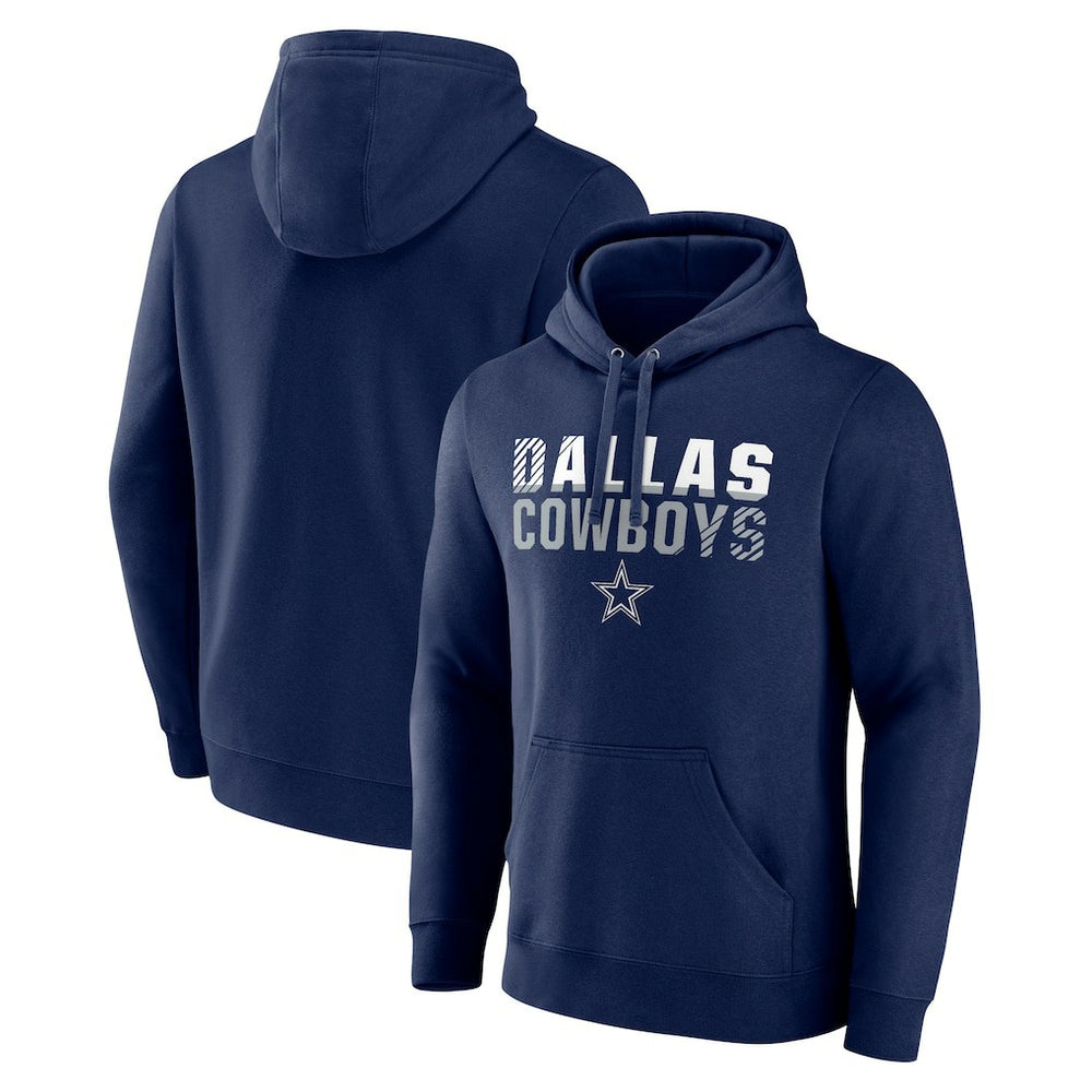 Dallas Cowboys Fade Out Fitted Pullover Hoodie Navy