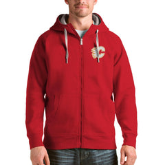 NHL Calgary Flames Antigua Logo Victory Full-Zip Hoodie - Red