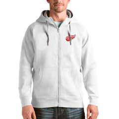 NHL Detroit Red Wings Antigua Logo Victory Full-Zip Hoodie - White