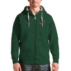 NHL Minnesota Wild Antigua Logo Victory Full-Zip Hoodie - Green
