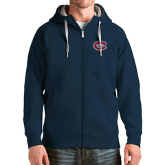 NHL Montreal Canadiens Antigua Logo Victory Full-Zip Hoodie - Navy