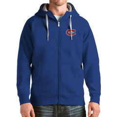 NHL Montreal Canadiens Antigua Logo Victory Full-Zip Hoodie - Blue