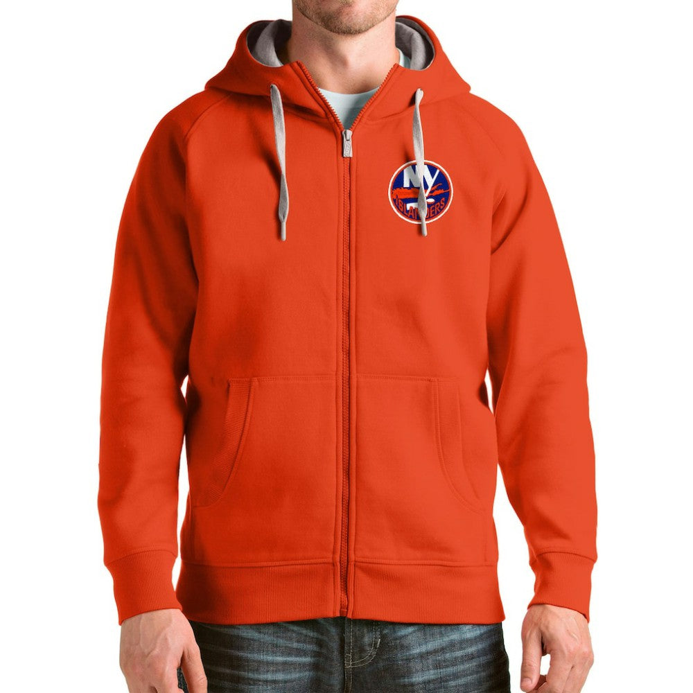 NHL New York Islanders Antigua Logo Victory Full-Zip Hoodie - Orange