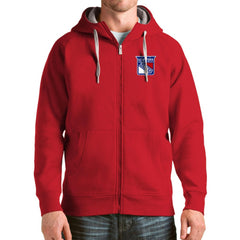 NHL New York Rangers Antigua Logo Victory Full-Zip Hoodie - Red