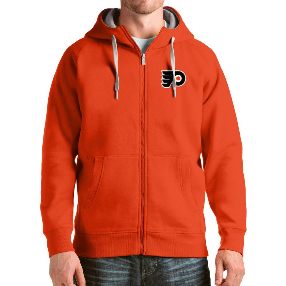 NHL Philadelphia Flyers Antigua Logo Victory Full-Zip Hoodie - Orange