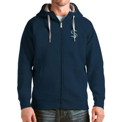 NHL Seattle Kraken Antigua Logo Victory Full-Zip Hoodie - Deep Sea Blue