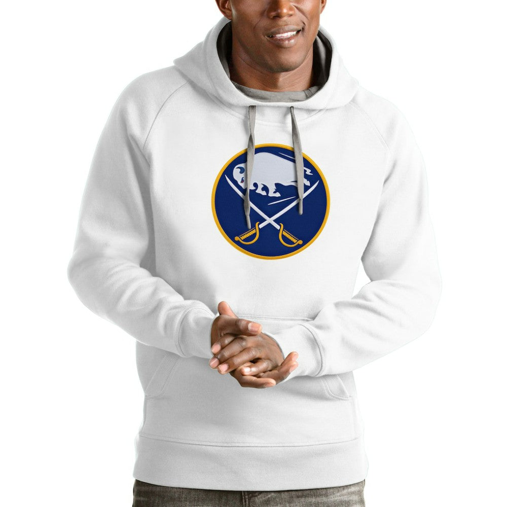 NHL Buffalo Sabres Antigua Logo Victory Pullover Hoodie - White
