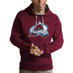 NHL Colorado Avalanche Antigua Logo Victory Pullover Hoodie - Burgundy