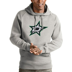 NHL Dallas Stars Antigua Logo Victory Pullover Hoodie - Heathered Gray