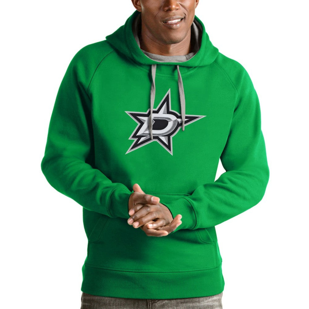 NHL Dallas Stars Antigua Logo Victory Pullover Hoodie - Kelly Green