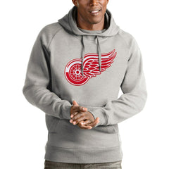 NHL Detroit Red Wings Antigua Logo Victory Pullover Hoodie - Heathered Gray