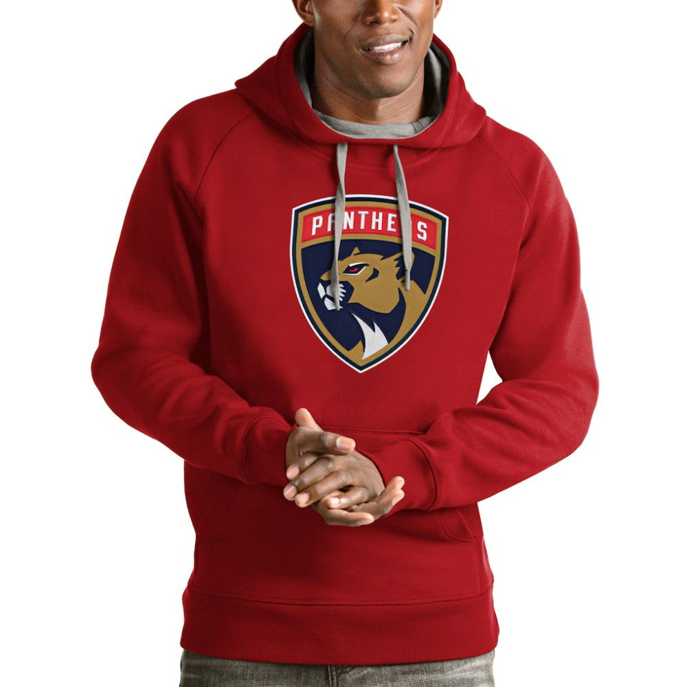 NHL Florida Panthers Antigua Logo Victory Pullover Hoodie - Red