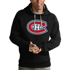 NHL Montreal Canadiens Antigua Logo Victory Pullover Hoodie - Black