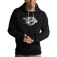 NHL Nashville Predators Antigua Logo Victory Pullover Hoodie - Black