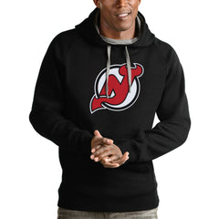 NHL New Jersey Devils Antigua Logo Victory Pullover Hoodie - Black
