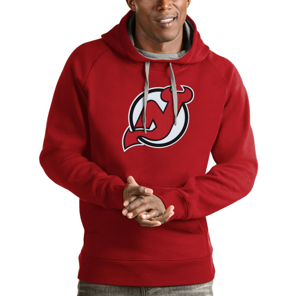 NHL New Jersey Devils Antigua Logo Victory Pullover Hoodie - Red